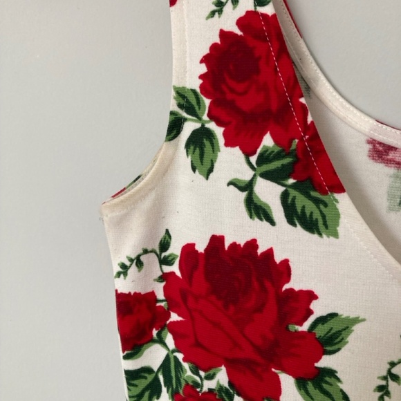 H&M Divided Rose Red and White Small US 6 Sized Skater Dress - Picture 4 of 14